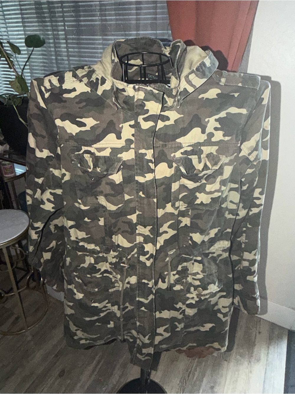 Women's Camouflage Utility Jacket - Olive Camo
